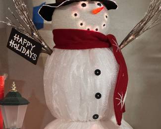 Large Fiber Optic Snowman 