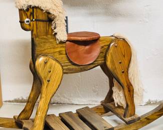 Medium Oak Rocking Horse