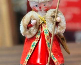 Vintage De Carlini Italy Blown Glass Santa