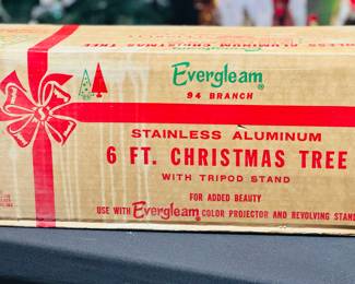 Vtg Stainless Aluminum 6 FT. Christmas Tree