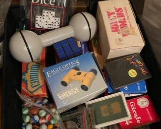 Marbles, game cards, misc. 