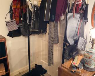 Designer scarves and handbags.