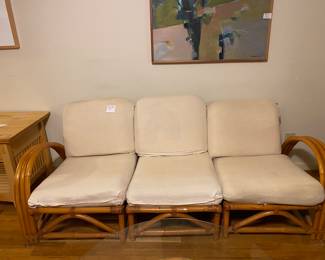 Versatile 3pc.  bamboo sofa.