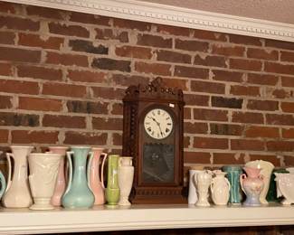 Lots of antique McCoy pottery. 