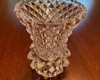 Hobnail crystal vase