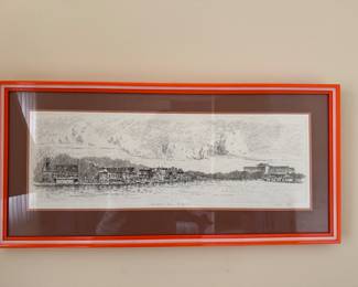 Boat House Row print, framed with protective glass by Laszlo Bagi