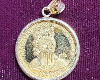 Ikaika - Hawaiian Canoe Warrior Coin Pendant