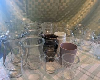 Various flower glass vases