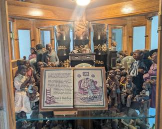 Large Variety of Sara's Attic Figurines w/cabinet