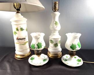 Lamps with ivy decor