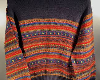 Bright multicolor wool sweater- medium size 