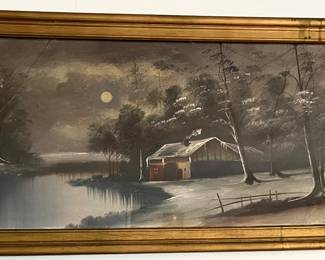 Framed vintage winter scene