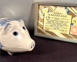 “When a Little's a Lot” saying, piggy bank