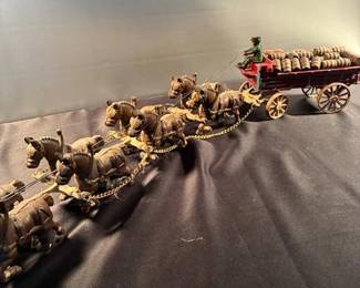 Vintage cast iron beer wagon