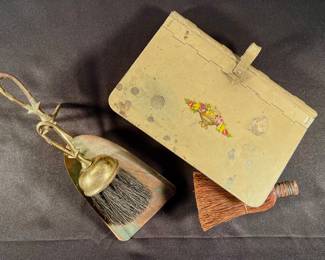 Brass brush with dustpan, table “butler ” with brush