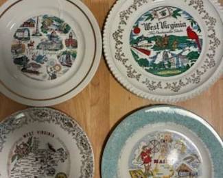 West Virginia plates, one Maine collectible