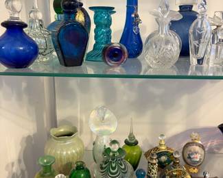 Large collection of perfume bottles
