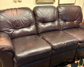 Leather recliner sofa