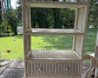 Handmade wicker shelving units