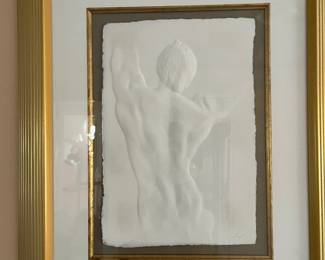 This beautifully framed paper relief nude is one of the nicest art pieces! It's lovely, framed so well...it is a signed piece!