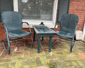 These Vintage chairs are awesome...rockers and we have 1 more that is stationary...My Mema had these in the 60s and they DO last forever...fresh coat of paint and you have purchased a family keepsake!