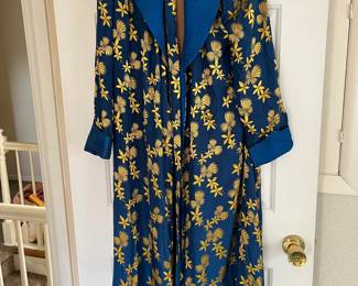 Lovely blue and goldenrod robe...so feminine and comfy.