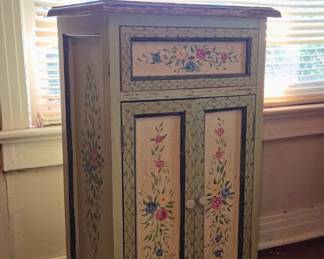 Painted cabinet side table