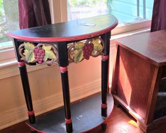 Wooden painted fruit theme side table.
