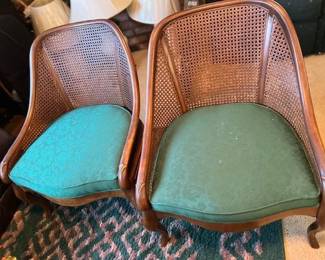 English Mahogany Regency Caned Tub Chair