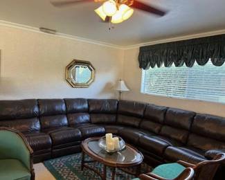 Leather sectional sofa
