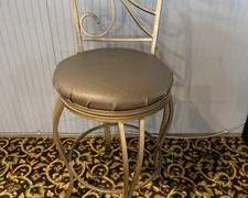 Gold Metal Scroll Back Swivel Counter Stool