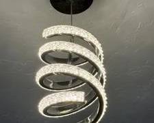 Allen Roth Lucia 1 -Light Chrome Glam Geometric Integrated LED Mini Hanging Pendant light