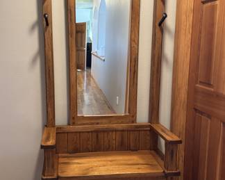 Attic Heirlooms hall tree w/storage bench