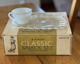 Vintage Anchor Hocking snack sets