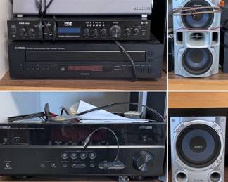 Yamaha & Pyle stereo components & Sony speakers