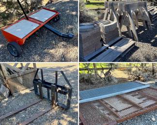 Misc outdoor equipment - stones - sawhorses