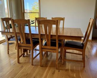 America Wood Furniture dining table & six chairs