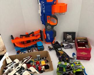 Vintage Truvue Stereoscope With Film, Legos, Star Wars Galaxies CD Rom, Hotwheels,Nerf