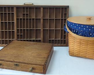 Letter Press Tray, Longaberger Basket, Drawer Organizer