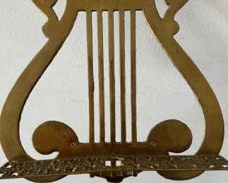 Vintage IntL Express Brass Metal Lyre Harp Shaped Music Stand Adjustable