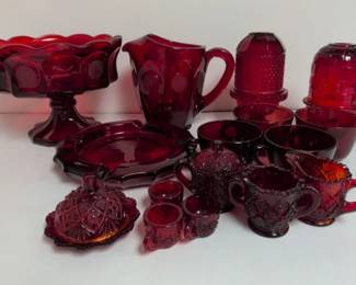 Fostoria Ruby Red Depression Glass, Viking Fairy Lights, Westmoreland Amberina Glassware More