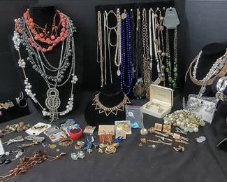 Costume Necklace, Earrings, Cufflinks And More