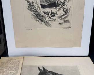 Vintage Hill Prince  Moving Up Drypoint Lithograph Print by RH Palenske
