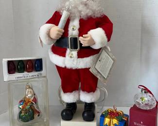 Vintage Christmas Telco Motionettes Santa, Spode, Fitz And Floyd Waterford Ornament 