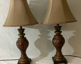 Table Lamps Burgundy Black