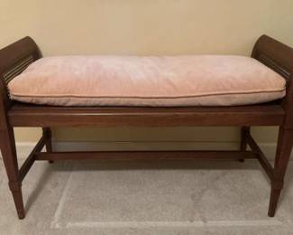 Wooden And Cane Bench