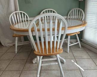 White And Blonde Dinette Set