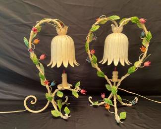  01 RARE Vintage Metal Tulip Lamps