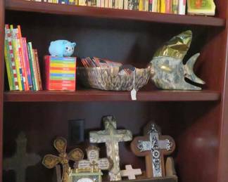 Books, wall crosses