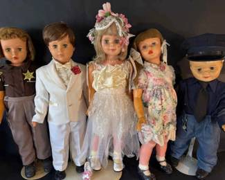 Collection of Large Vinyl Horsman Dolls in Themed Outfits
